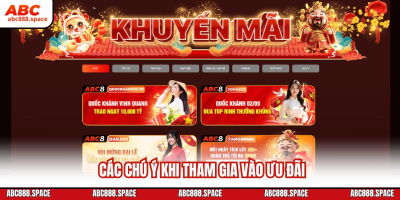 Các chú ý khi tham gia vào ưu đãi